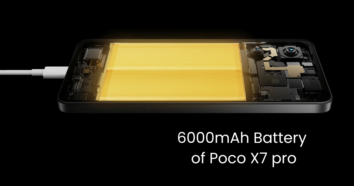 6000mAh battery of Xiaomi Poco X7 pro
