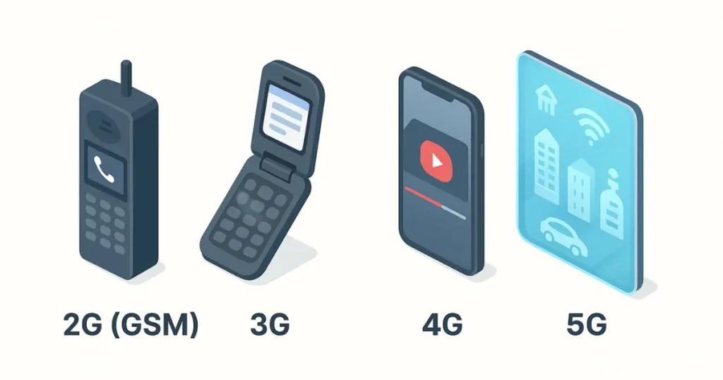 GSM vs 3G, 4G, and 5G